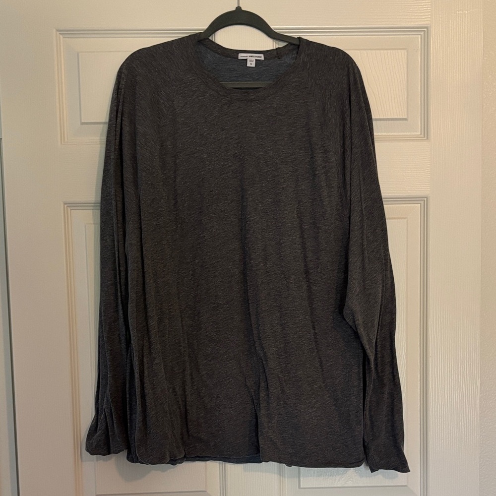 Men’s James Perse grey double layer crew neck tee size 5